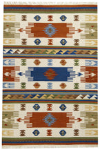 Load image into Gallery viewer, Kilim original, authentisch handgemacht mit Echtheitszertifikat 200x140
