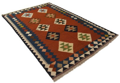 Autentique Kilim Laine e Cotone Coureur Cm 242x160 - GalleriaFarah1970