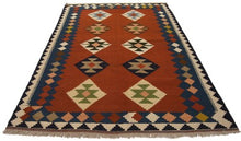 Lade das Bild in den Galerie-Viewer, Autentique Kilim Laine e Cotone Coureur Cm 242x160 - GalleriaFarah1970
