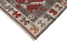 Lade das Bild in den Galerie-Viewer, Kilim Carpets by Jalal Kilim Zagros Tappeto, Lana, Rosso/Grigio, 200 X 300 cm
