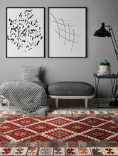 Lade das Bild in den Galerie-Viewer, Kilim Carpets by Jalal Kilim Zagros Tappeto, Lana, Rosso/Grigio, 200 X 300 cm
