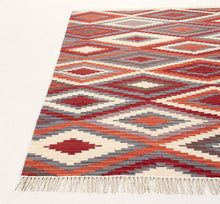 Lade das Bild in den Galerie-Viewer, Kilim Zagros Tappeto, Rosso/Arancione/Multicolore, 300x200
