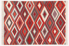 Lade das Bild in den Galerie-Viewer, Kilim Zagros Tappeto, Rosso/Arancione/Multicolore, 300x200
