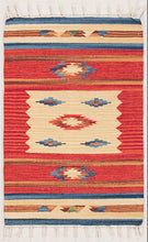 Lade das Bild in den Galerie-Viewer, Kilim indiano autentico e originale, fatto a mano, 200x140 cm
