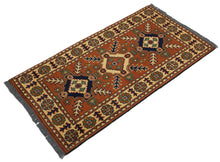 Lade das Bild in den Galerie-Viewer, Tappeto kazak Gold Lana Cotone 116x57 Cm-GalleriaFarah1970
