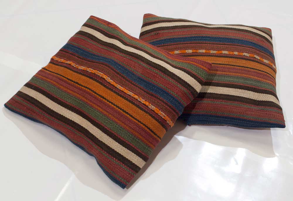 Cicim Cuscini In Coppia Tappeto Autentico Originale Annodato a Mano 35x35 cm