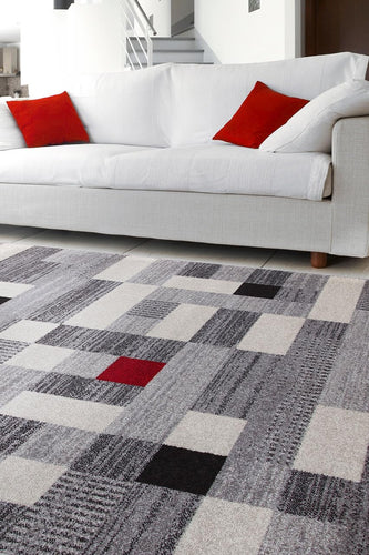 Tappeto Moderno CASA E GREY RED 60X120 (Galleriafarah1970)