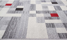 Carica l&#39;immagine nel visualizzatore di Gallery, Tappeto Moderno CASA E GREY RED 60X120 (Galleriafarah1970)
