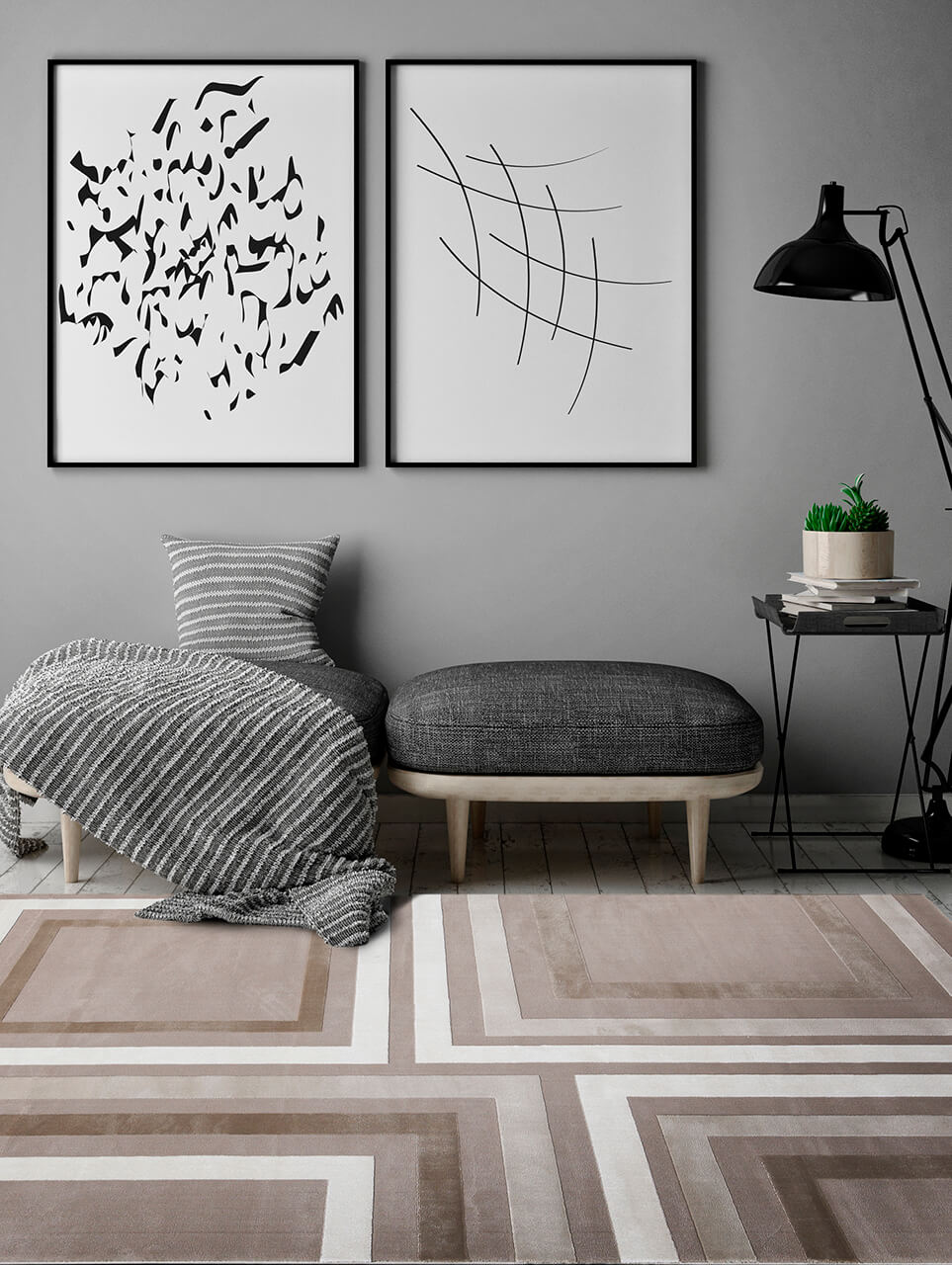 Carpet STEP A BEIGE  230X160 CM ( Galleriafarah1970 )