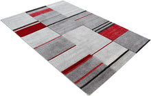 Carica l&#39;immagine nel visualizzatore di Gallery, Tappeto Moderno RAY A GREY RED 300X200 (Galleriafarah1970)
