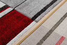 Carica l&#39;immagine nel visualizzatore di Gallery, Tappeto Moderno RAY A GREY RED 300X200 (Galleriafarah1970)
