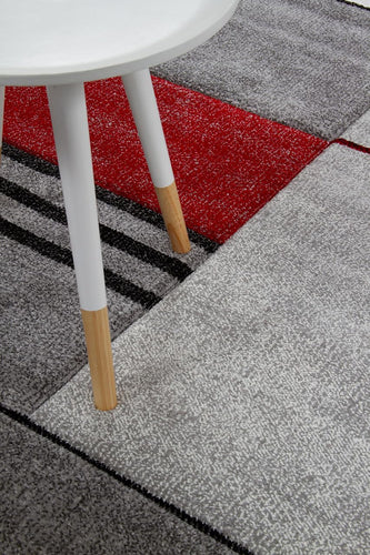 Tappeto Moderno RAY A GREY RED 300X200 (Galleriafarah1970)