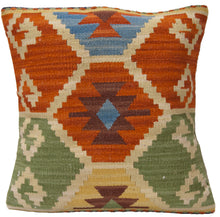 Carica l'immagine nel visualizzatore di Gallery, Autentico Cuscino Quadrato Kilim Fatto A MANO 40x40 CM 
