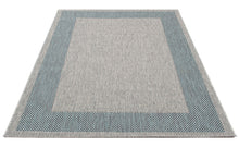 Lade das Bild in den Galerie-Viewer, Tappeto Moderno TR FLATWEAVE FRAME GREY/BLUE 160X230 (Galleriafarah1970)
