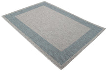 Lade das Bild in den Galerie-Viewer, Tappeto Moderno TR FLATWEAVE FRAME GREY/BLUE 160X230 (Galleriafarah1970)
