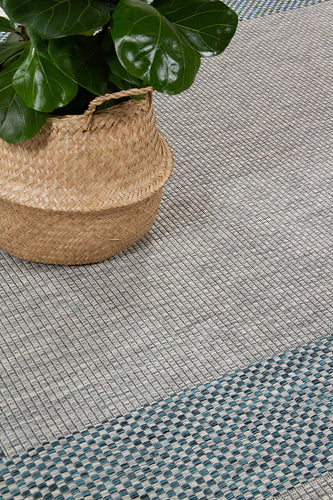 Tappeto Moderno TR FLATWEAVE FRAME GREY/BLUE 160X230 (Galleriafarah1970)