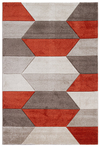 Tappeto Moderno CARVE GEOMETRIC GREY RUST 160X120 (Galleriafarah1970)