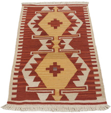 Load image into Gallery viewer, kilim originale Occasion lana cotone (62x48 CM) - Galleria Farah1970 - #
