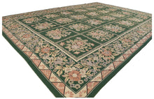 Load image into Gallery viewer, 340x245 cm Mezzo punto arrazo aubusson colore verde arcaico 
