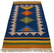 Carica l'immagine nel visualizzatore di Gallery, Kilim Autentico, Originale e Fatto a Mano Ideale 90x60 CM
