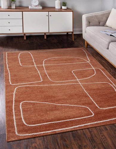 Tappeto Moderno ATELIER B RUST WHITE 190X133 (Galleriafarah1970)