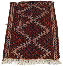 Lade das Bild in den Galerie-Viewer, 65x48 CM Antico Tappeto kilim Kelem Qilim  originale orientale
