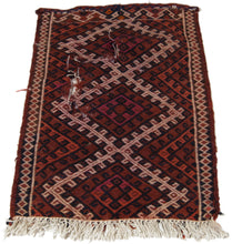 Load image into Gallery viewer, 65x48 CM Antico Tappeto kilim Kelem Qilim  originale orientale
