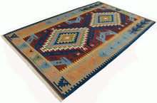 Load image into Gallery viewer, TEPPICH NEW KILIM 80% WOOL 20% COTTON 252x158 CM
