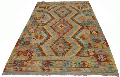 Autentico, Originale Kilim Fatto A Mano con Certificato 203X124 CM 