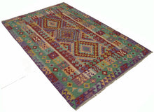 Carica l'immagine nel visualizzatore di Gallery, Autentico, Originale kilim FATTO A MANO CON CERTIFICATO 191X124 CM 
