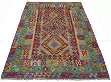 Carica l'immagine nel visualizzatore di Gallery, Autentico, Originale kilim FATTO A MANO CON CERTIFICATO 191X124 CM 
