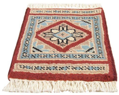 30x30 CM Piccolo Tappetino Quadrato Autentico Originale Annodato a Mano , Ideale per sotto vasi e sotto oggetti