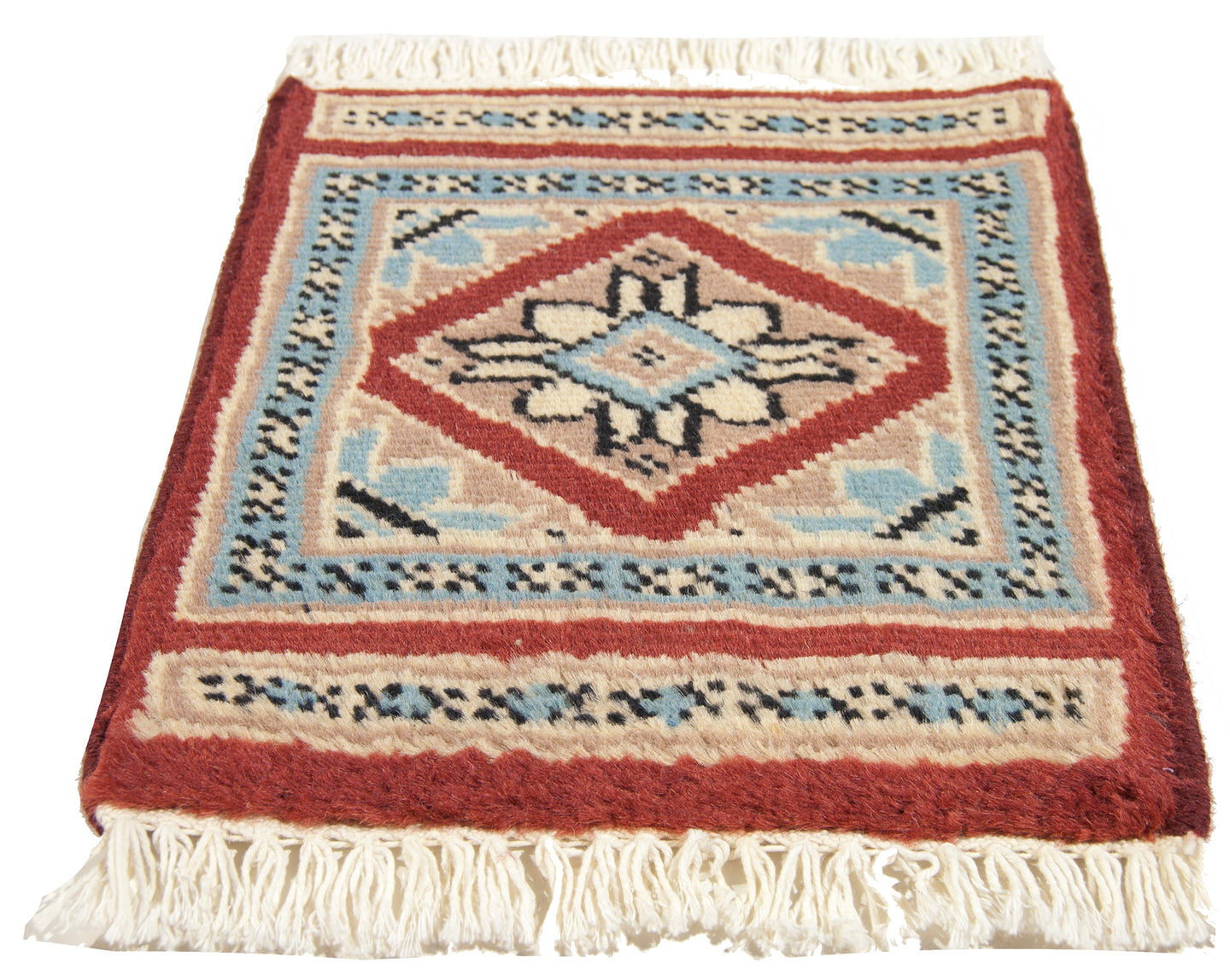 30x30 CM Piccolo Tappetino Quadrato Autentico Originale Annodato a Mano , Ideale per sotto vasi e sotto oggetti