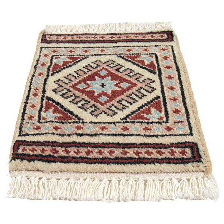 30x30 CM Piccolo Tappetino Quadrato Autentico Originale Annodato a Mano , Ideale per sotto vasi e sotto oggetti