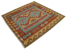 Carica l'immagine nel visualizzatore di Gallery, 107x105 CM Autentik Kilim Kelem Original Hand Made Classic STYL
