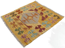 Load image into Gallery viewer, 55x55 CM Antik Autentik Kilim Kelem Original Hand Made Classic STYL - EASY TO CLEAN - DOUBLE FACE
