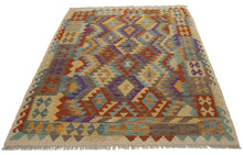 Lade das Bild in den Galerie-Viewer, 183x134 CM Kilim Autentico Originale Fatto a Mano Facile da Pulire Stile Tribale
