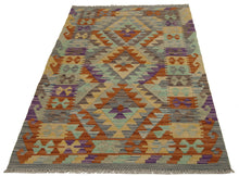 Carica l'immagine nel visualizzatore di Gallery, 124x80 CM Kilim Autentico Originale Fatto a Mano Facile da Pulire Stile Tribali
