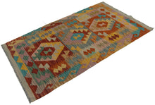 Lade das Bild in den Galerie-Viewer, 123x72 CM Kilim Autentico Originale Fatto a Mano Facile da Pulire Stile Tribali
