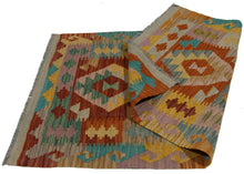 Lade das Bild in den Galerie-Viewer, 123x72 CM Kilim Autentico Originale Fatto a Mano Facile da Pulire Stile Tribali
