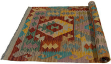 Lade das Bild in den Galerie-Viewer, 123x72 CM Kilim Autentico Originale Fatto a Mano Facile da Pulire Stile Tribali
