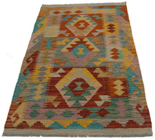 Lade das Bild in den Galerie-Viewer, 123x72 CM Kilim Autentico Originale Fatto a Mano Facile da Pulire Stile Tribali
