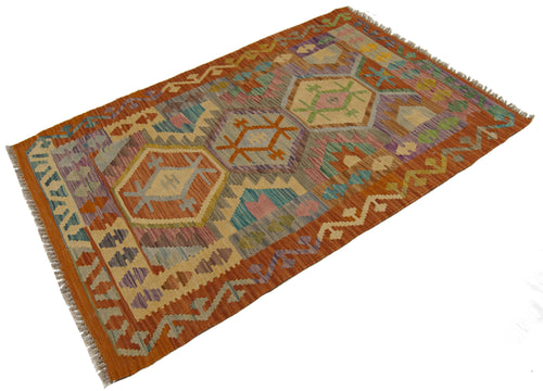 130x85 CM Kilim Autentico Originale Fatto a Mano Facile da Pulire Stile Tribali
