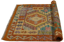 Lade das Bild in den Galerie-Viewer, 130x85 CM Kilim Autentico Originale Fatto a Mano Facile da Pulire Stile Tribali
