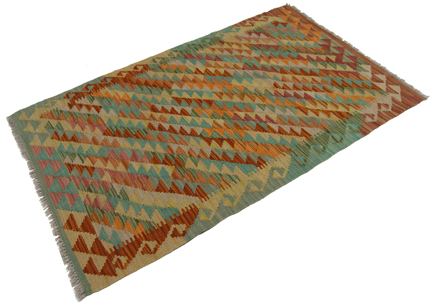 127x80 CM Kilim Autentico Originale Fatto a Mano Facile da Pulire Stile Tribali