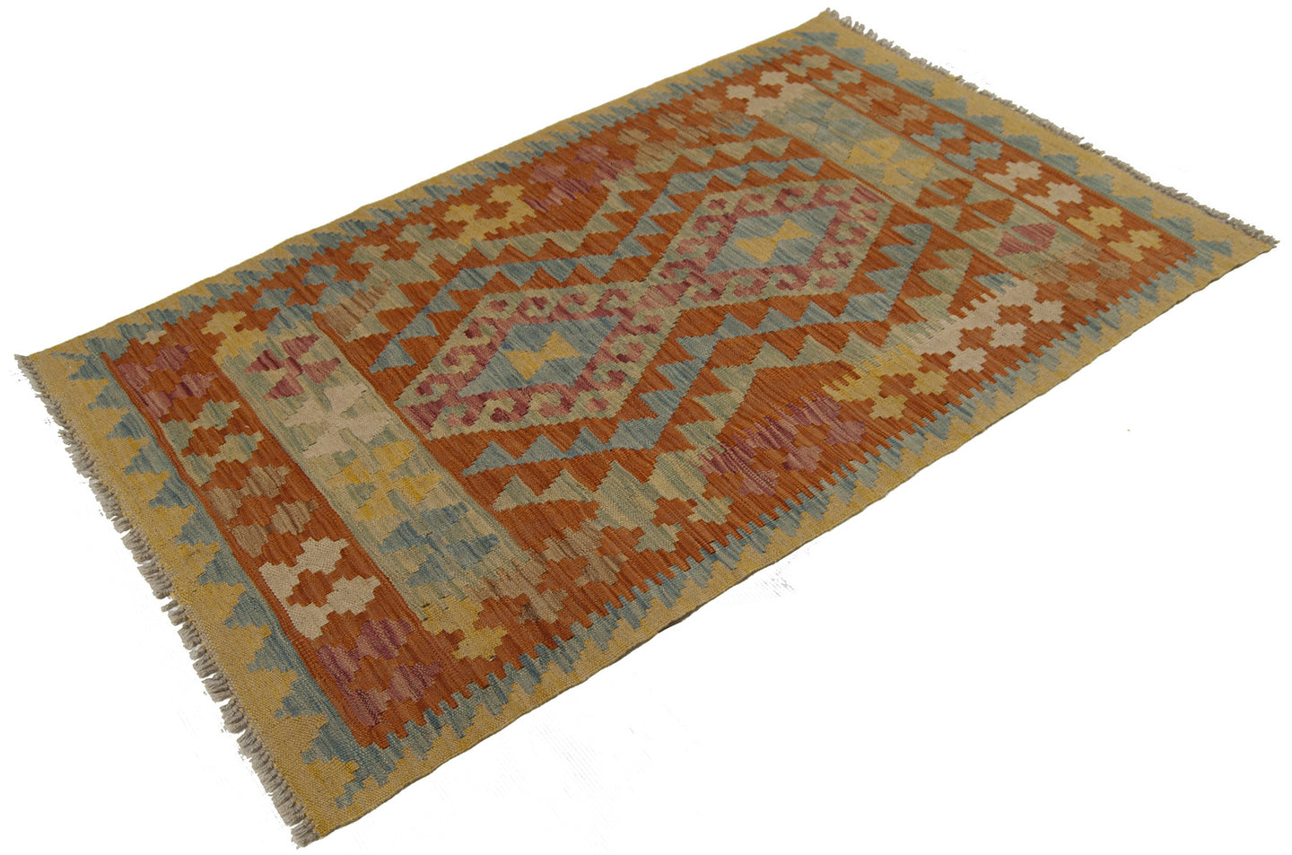125x80 CM Kilim Autentico Originale Fatto a Mano Facile da Pulire Stile Tribali