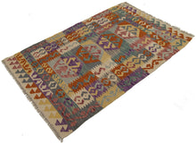 Carica l'immagine nel visualizzatore di Gallery, 128x83 CM Kilim Autentico Originale Fatto a Mano Facile da Pulire Stile Tribali
