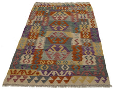 Carica l'immagine nel visualizzatore di Gallery, 128x83 CM Kilim Autentico Originale Fatto a Mano Facile da Pulire Stile Tribali
