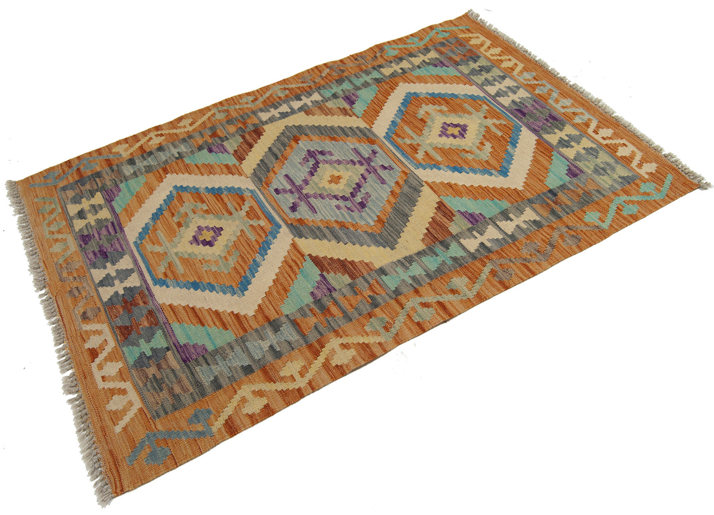 123X82 CM Kilim Autentico Originale Fatto a Mano Facile da Pulire Stile Tribali