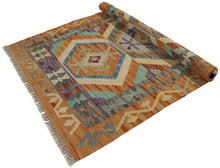 Lade das Bild in den Galerie-Viewer, 123X82 CM Kilim Autentico Originale Fatto a Mano Facile da Pulire Stile Tribali
